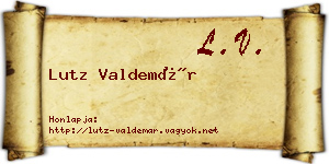 Lutz Valdemár névjegykártya